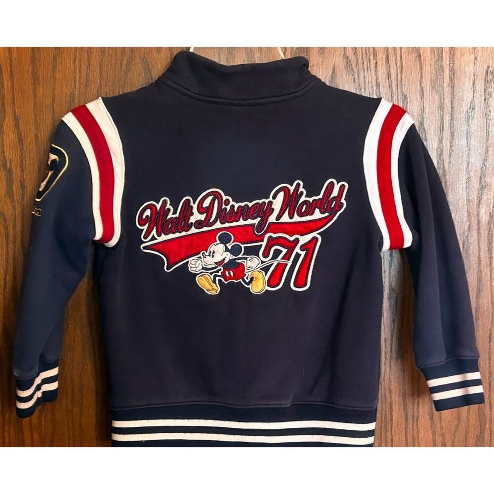 Disney Mickey Mouse Boys 40th Anniversary 71 Embroidered Jacket Navy Blue Size S